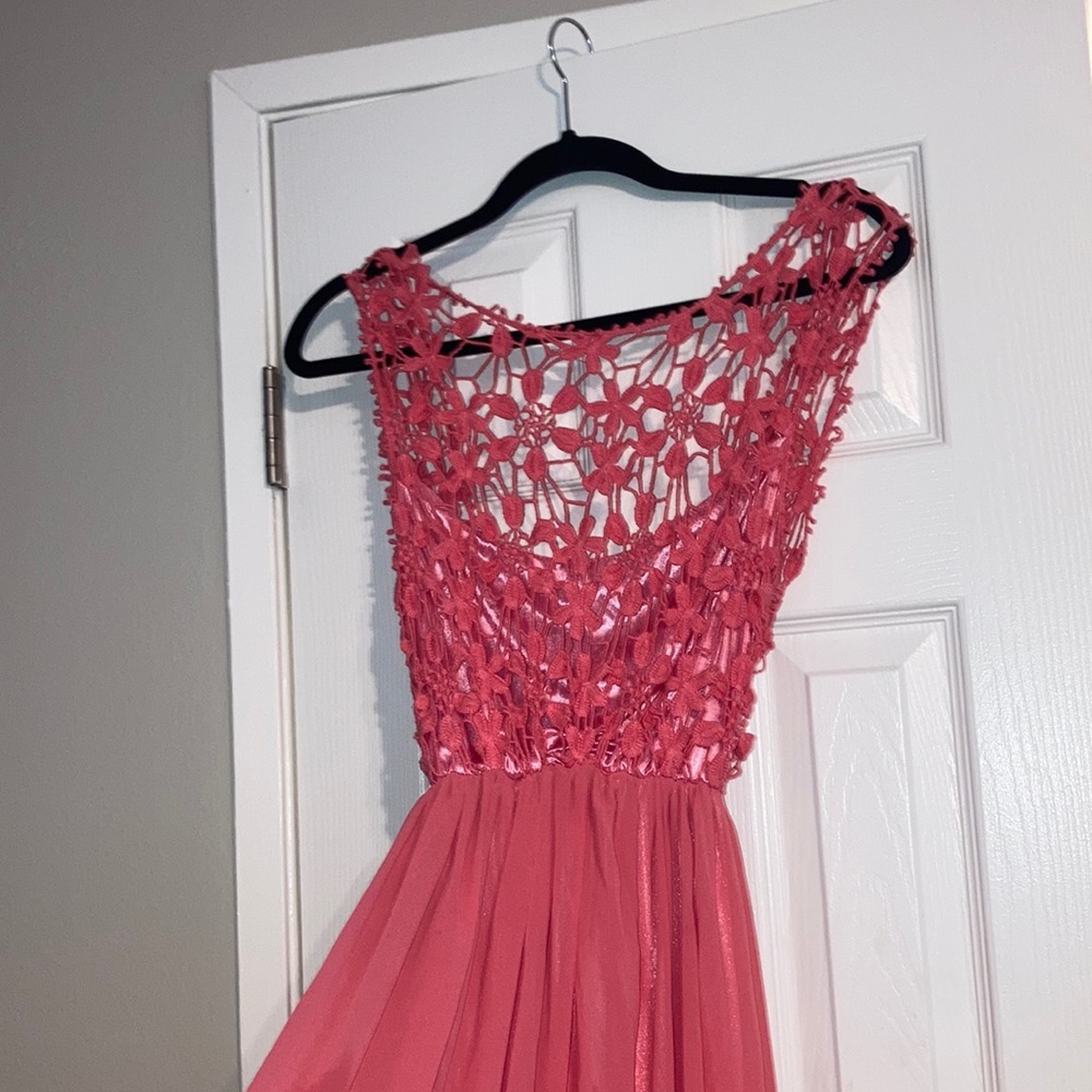 Peach lace summer dress